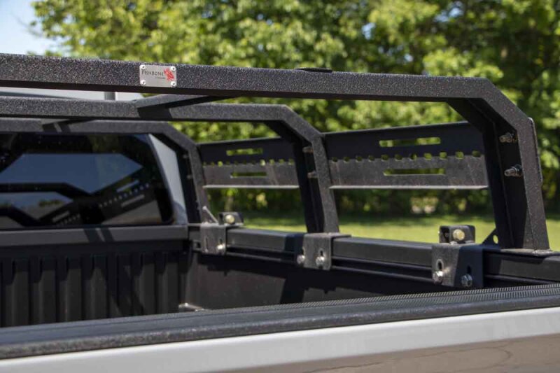 Ford F-150 Truck Bed Rack - Fishbone Offroad - 61In Tackle Racks Top Rails - Black - `15-`27